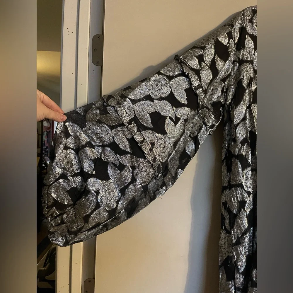 Jen's Pirate Booty x Free People Rising Star Mini Dress Metallic Floral sz L